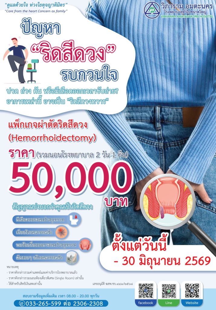 แพ็กเกจผ่าตัดริดสีดวง (Hemorrhoidectomy)